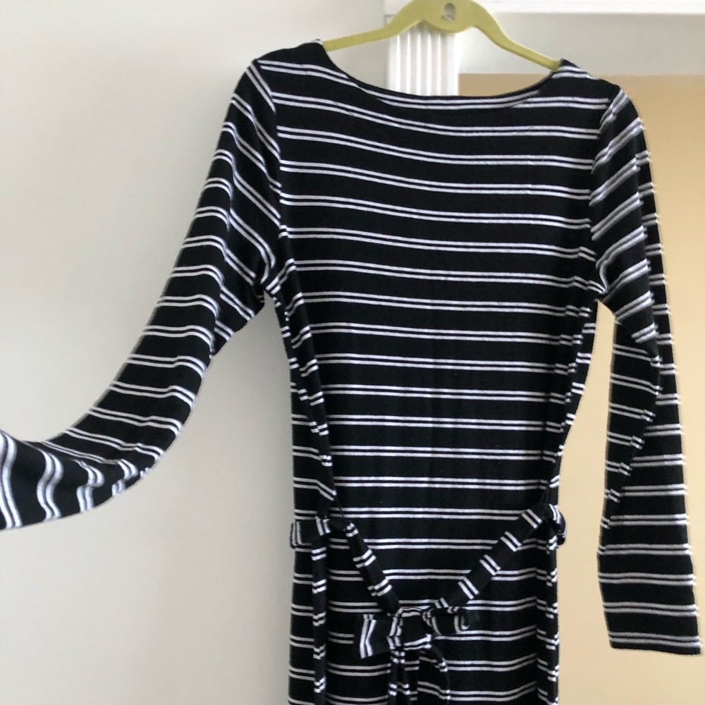 TIME and TRUtm dress midi dress size M black and white color - Picture 3 of 10